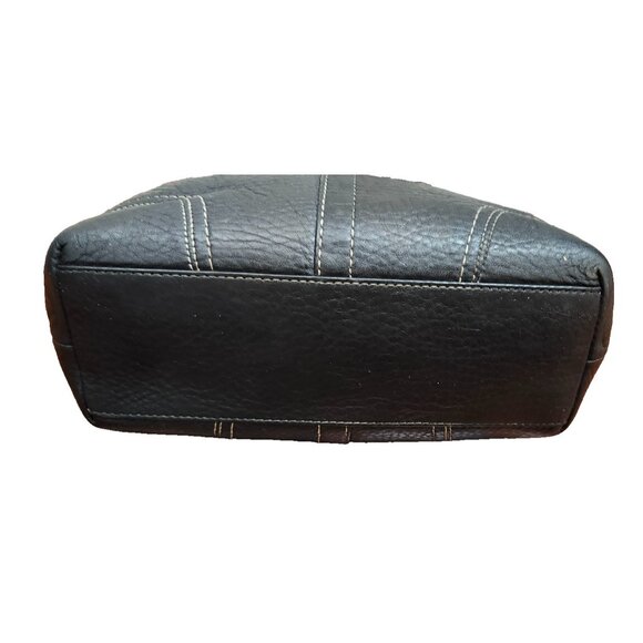 Coach Black Pebbled Leather Tote Bag Women’s Shoulder Bag Silver Hardware Buckle - Picture 9 of 16